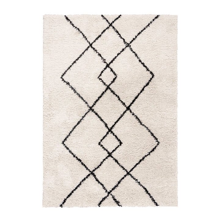 Teppich Hochflor - Sensa Pair Creme Schwarz - 1