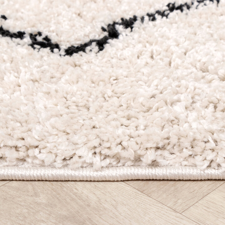 Teppich Hochflor - Sensa Pair Creme Schwarz - 8