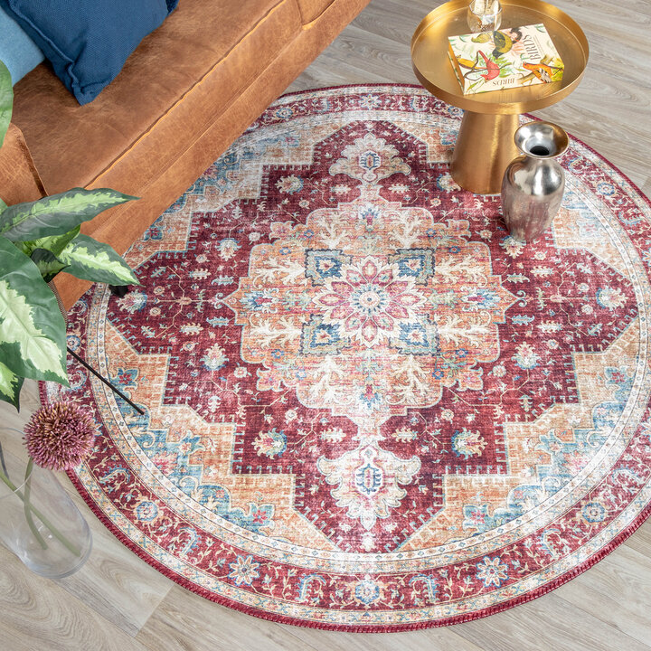 Teppich Vintage Rund - Azara Rot - 3