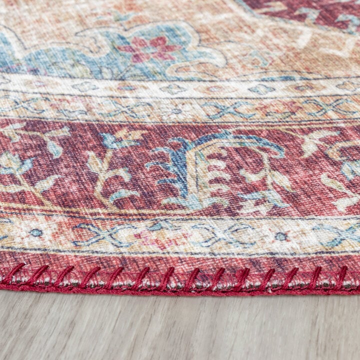 Teppich Vintage Rund - Azara Rot - 4