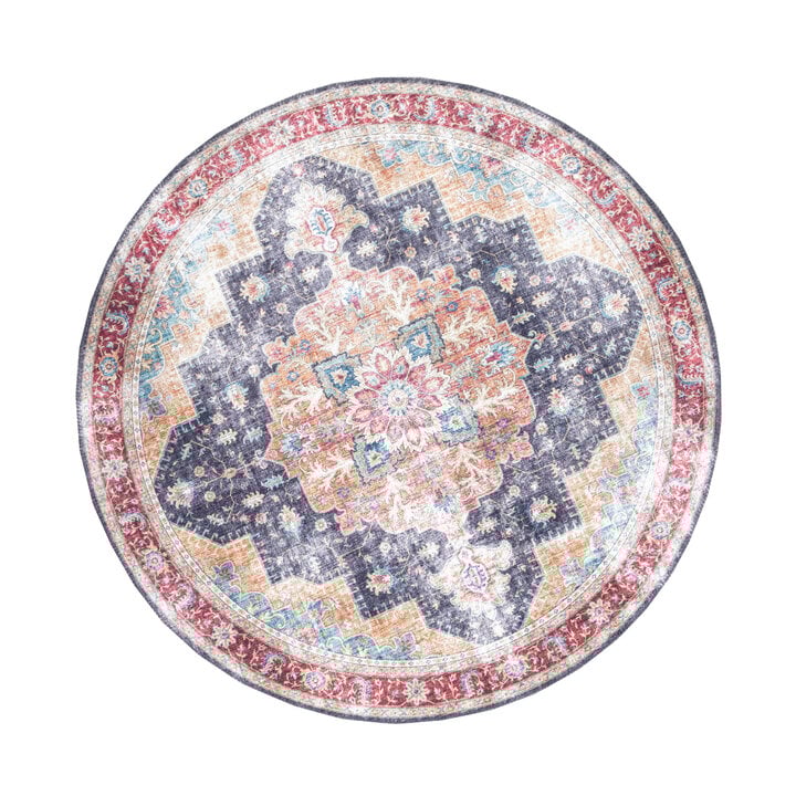 Teppich Vintage Rund - Azara Blau Rot - 1