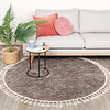 Teppich Hochflor Rund - Lofty Fringe Taupe - thumbnail