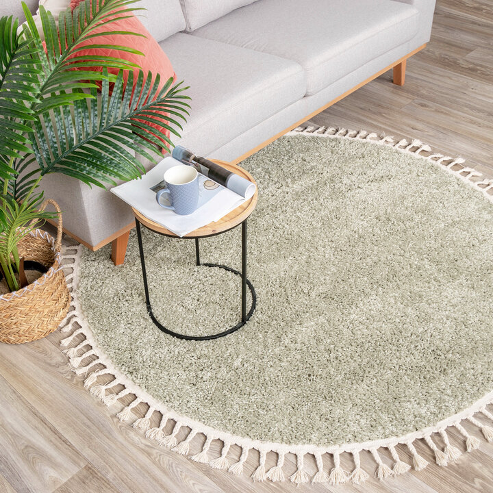 Teppich Hochflor Rund - Lofty Fringe Mint - 3
