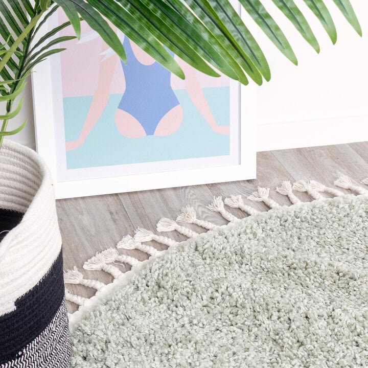 Teppich Hochflor Rund - Lofty Fringe Mint - 4