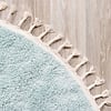 Teppich Hochflor Rund - Lofty Fringe Hellblau Türkis - thumbnail 5