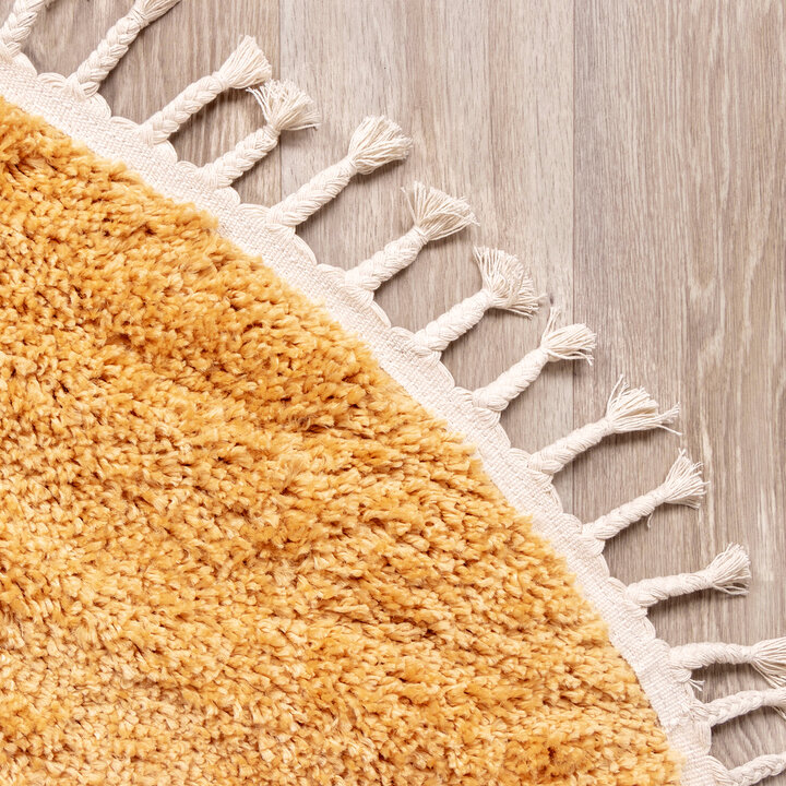 Teppich Hochflor Rund - Lofty Fringe Gelb - 5