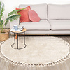 Teppich Hochflor Rund - Lofty Fringe Creme Weiß - thumbnail