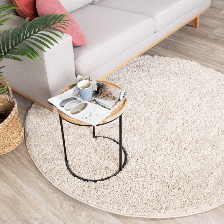 Teppich Hochflor Rund - Lofty Creme Weiß - 3