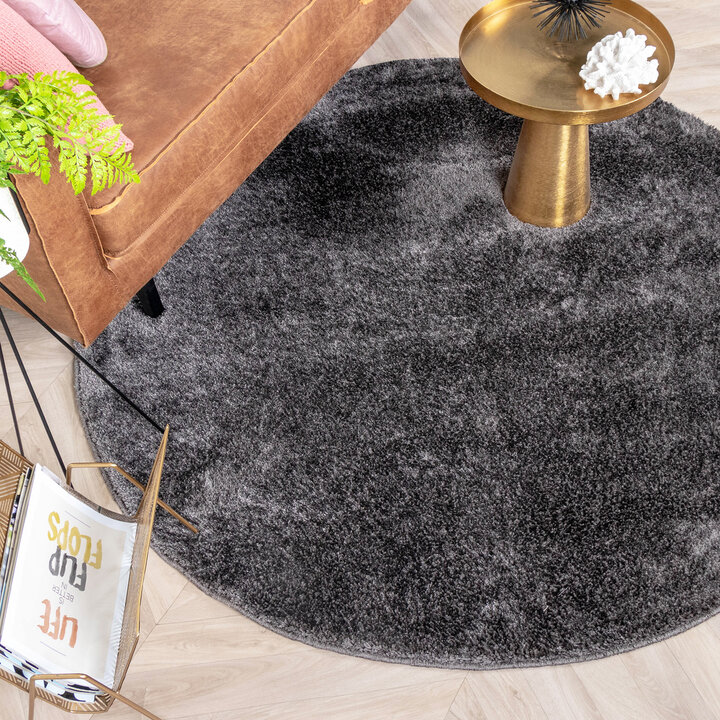 Hochflor Teppich Rund - Glazy Anthrazit - 3