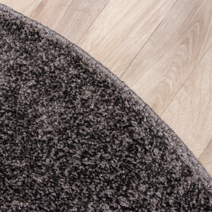 Hochflor Teppich Rund - Glazy Anthrazit - 5