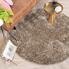 Hochflor Teppich Rund - Glazy Taupe Braun - thumbnail 1