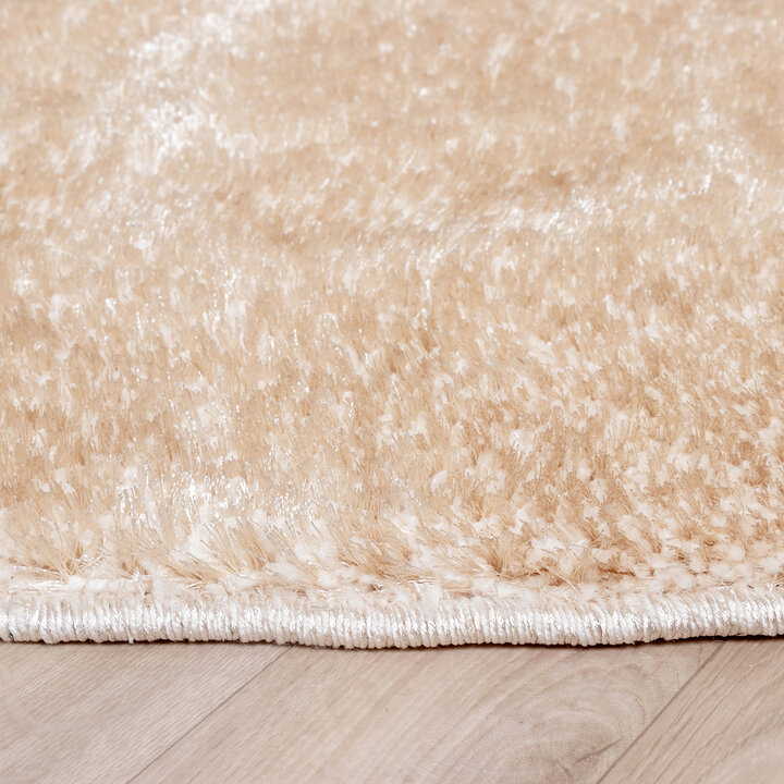 Hochflor Teppich Rund - Glazy Beige Creme - 6