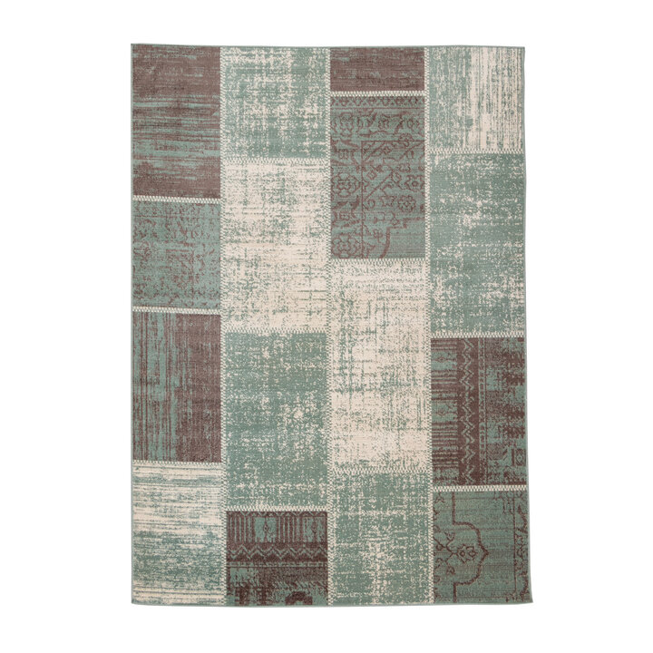 Teppich Vintage - Spring Patchwork Grün Grau - 1
