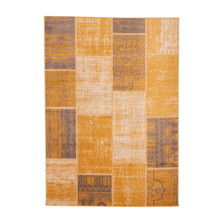 Teppich Vintage - Spring Patchwork Ockergelb Taupe - 1