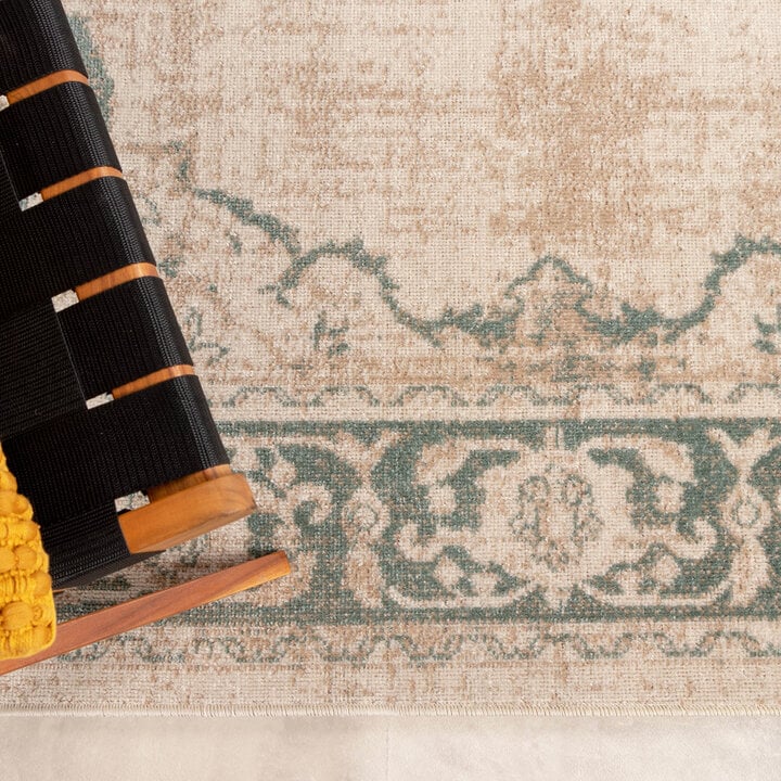 Teppich Vintage - Spring Medaillon Creme Grün - 5