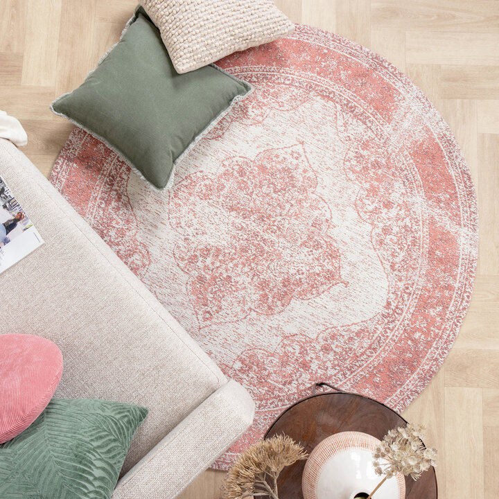 Teppich Vintage Rund - Admire Rosa - 2