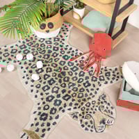 Waschbarer Kinderteppich - Wild Panther Natur