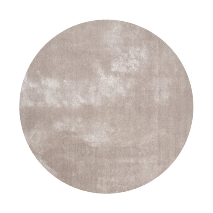Waschbarer Viskose Teppich Rund - Vive Grau - 1