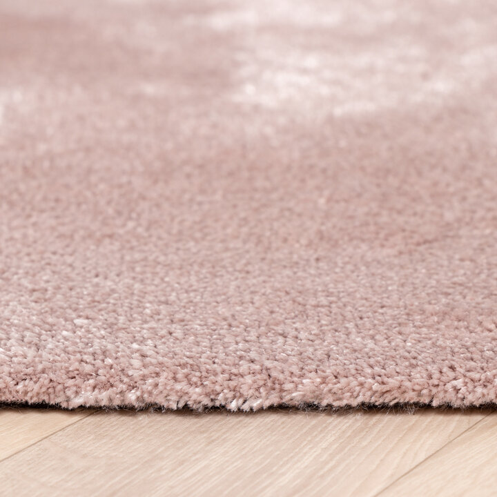Waschbarer Viskose Teppich Rund - Vive Altrosa - 4