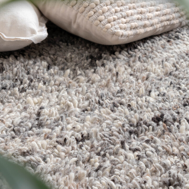 Hochflor Wollteppich - Royal Hellgrau Meliert - 4