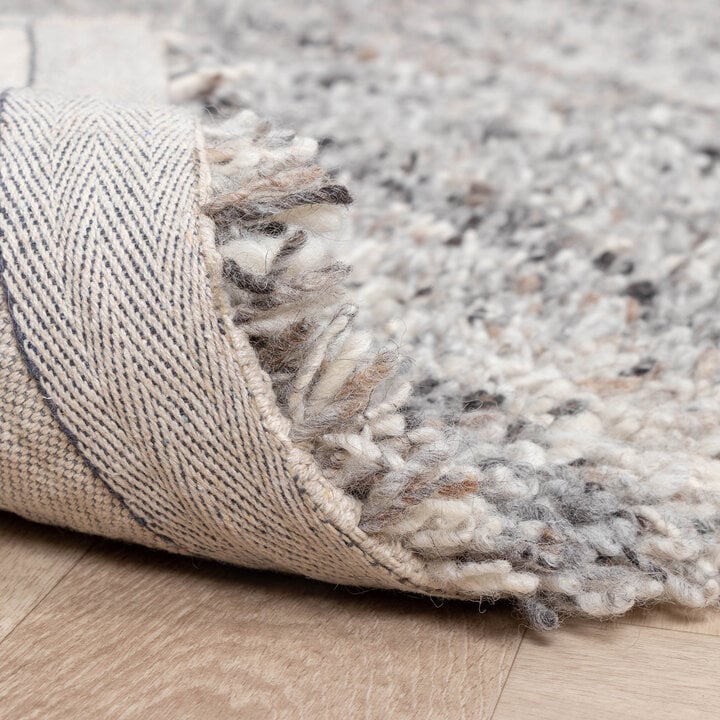 Hochflor Wollteppich - Royal Hellgrau Meliert - 8