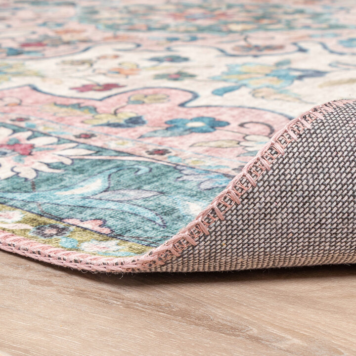 Teppich Vintage - Lily Oriental Blau Rosa - 6