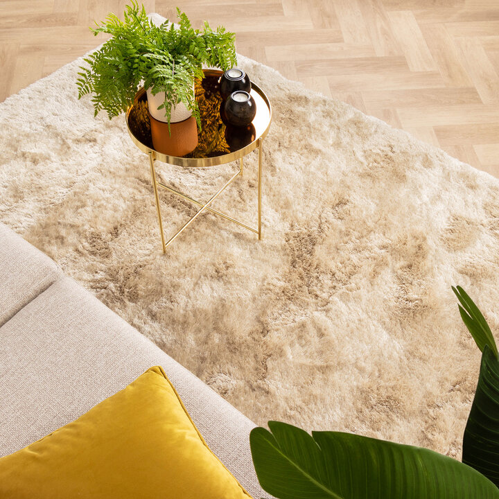 Hochflor Teppich - Glorious Champagner Creme - 4