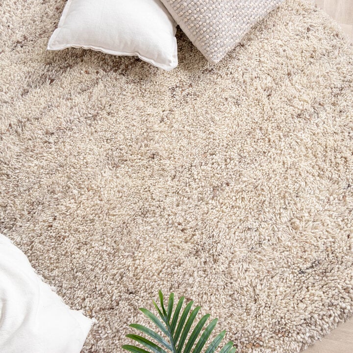 Hochflor Wollteppich - Royal Creme Meliert - 5