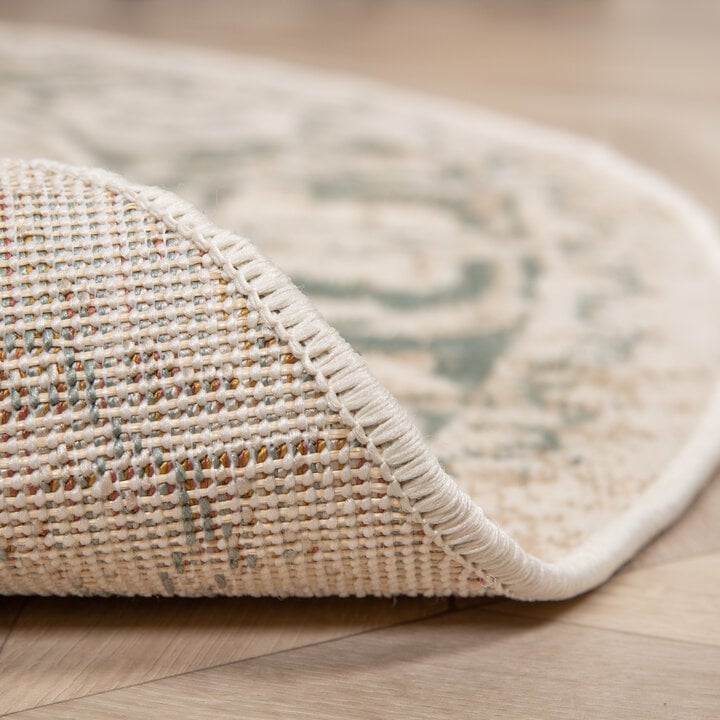 Teppich Vintage Rund - Spring Medaillon Creme Grün - 5