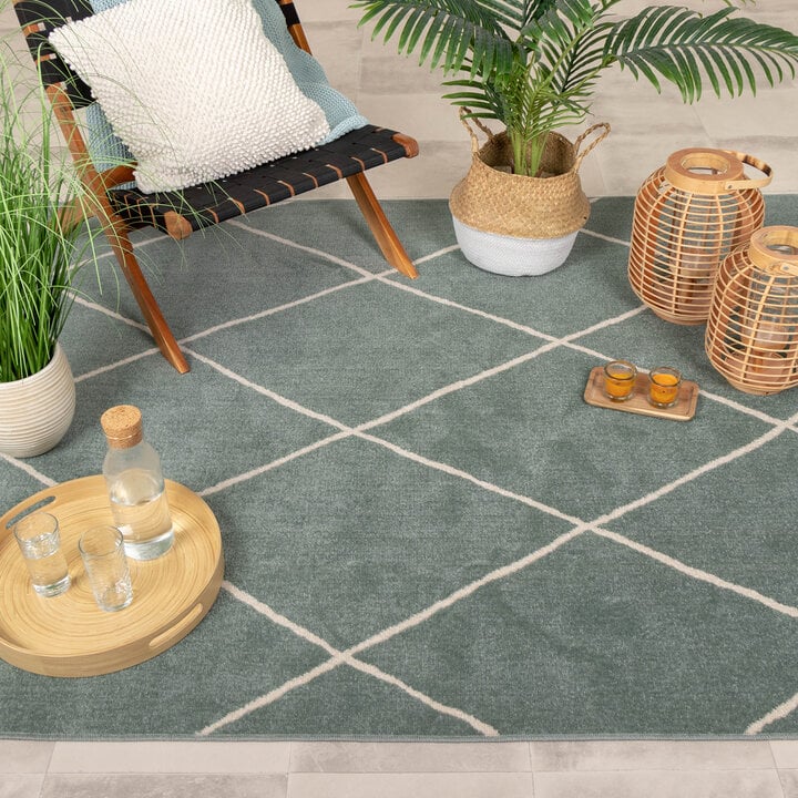 Teppich Skandinavisch - Odin Lines Grün - 2