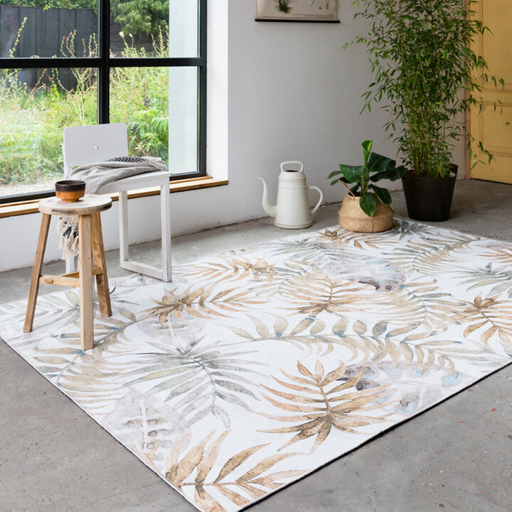 Boho Teppich - Palmier Blätter Naturel