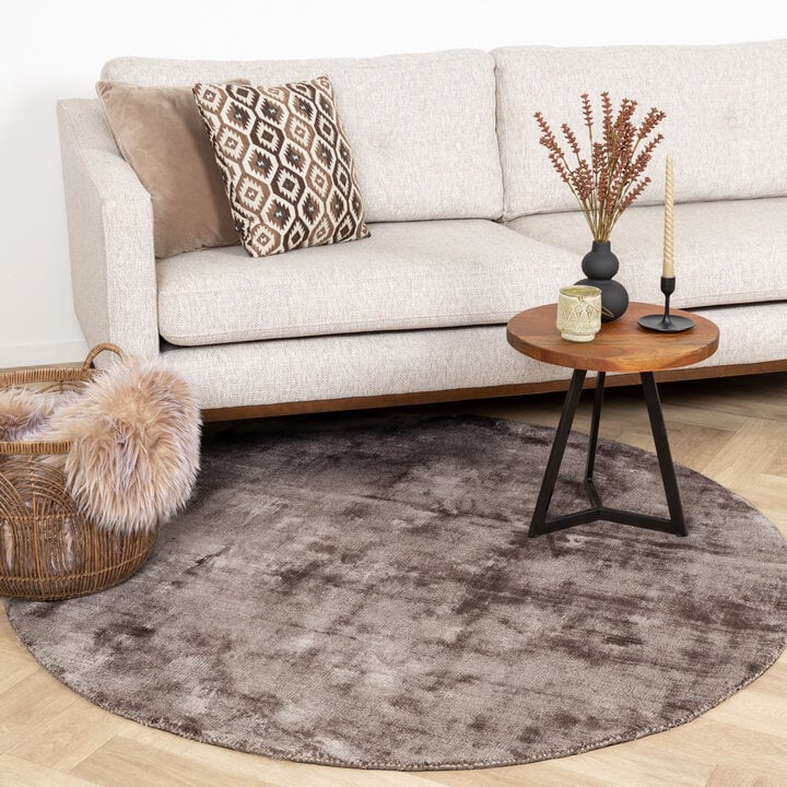 Viskose Teppich Rund - Pearl Grau