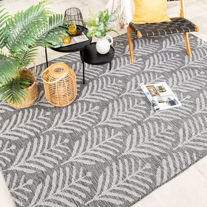 In- & Outdoor Teppich - Summer Leaves Grau