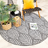In- & Outdoor Teppich Rund - Summer Leaves Grau - thumbnail