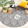 In- & Outdoor Teppich Rund - Summer Leaves Grau - thumbnail 3