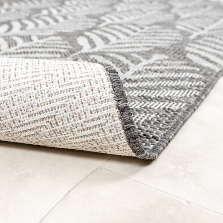 In- & Outdoor Teppich Rund - Summer Leaves Grau - 6