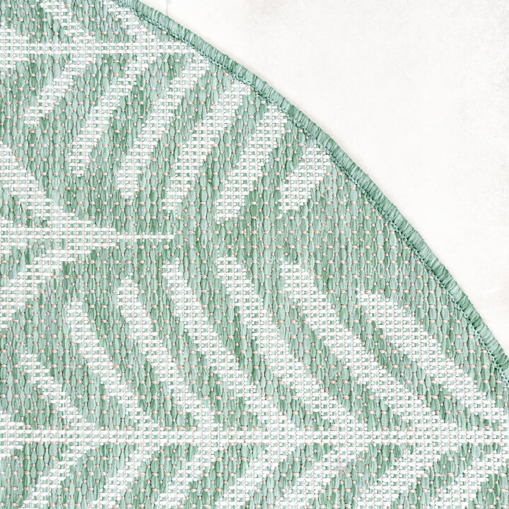 In- & Outdoor Teppich Rund - Summer Leaves Grün - 4