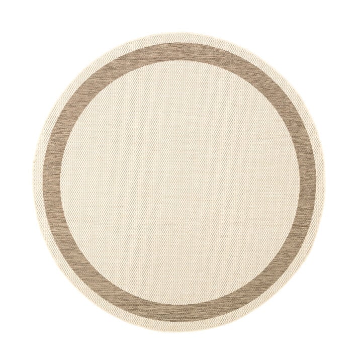 In- & Outdoor Jute Teppich Rund - Nomad Edge Creme - 1
