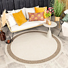 In- & Outdoor Jute Teppich Rund - Nomad Edge Creme - thumbnail