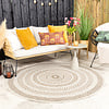 In- & Outdoor Jute Teppich Rund - Nomad Aztec Creme - thumbnail 4