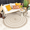 In- & Outdoor Jute Teppich Rund - Nomad Aztec Creme - thumbnail
