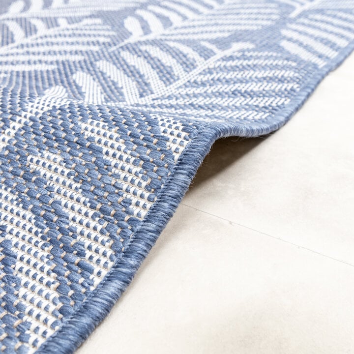 In- & Outdoor Teppich Rund - Summer Leaves Blau - 5