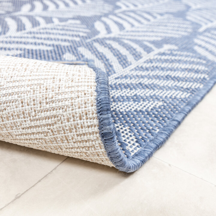 In- & Outdoor Teppich Rund - Summer Leaves Blau - 6