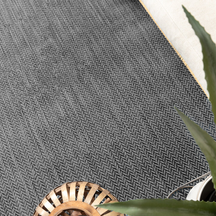 In- & Outdoor Teppich Rund - Malta Arrow Schwarz - 3