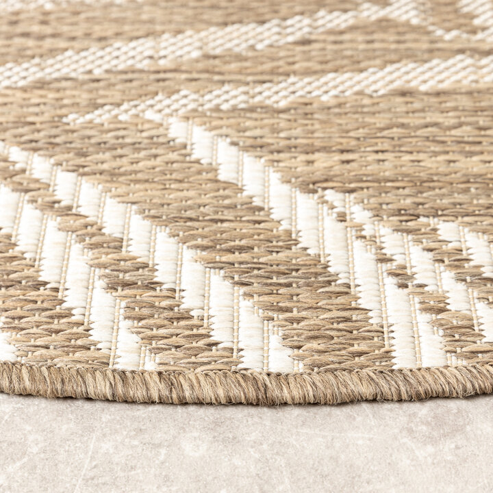 In- & Outdoor Teppich Rund - Malta Leaves Natur - 7