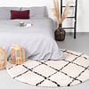 Teppich Hochflor Rund - Grand Lines Creme Schwarz - thumbnail