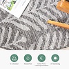In- & Outdoor Teppich Rund - Summer Leaves Grau - thumbnail 4