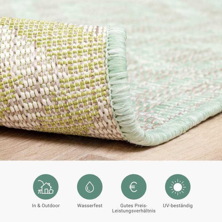 In- & Outdoor Teppich Quadrat - Summer Retro Mint - 5