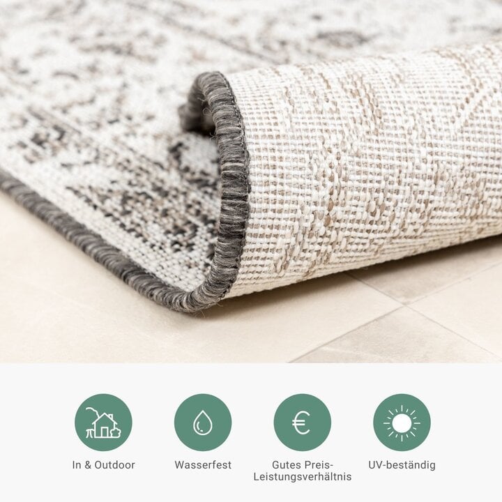 In- & Outdoor Teppich Vintage - Victoria Oriental Grau - 5