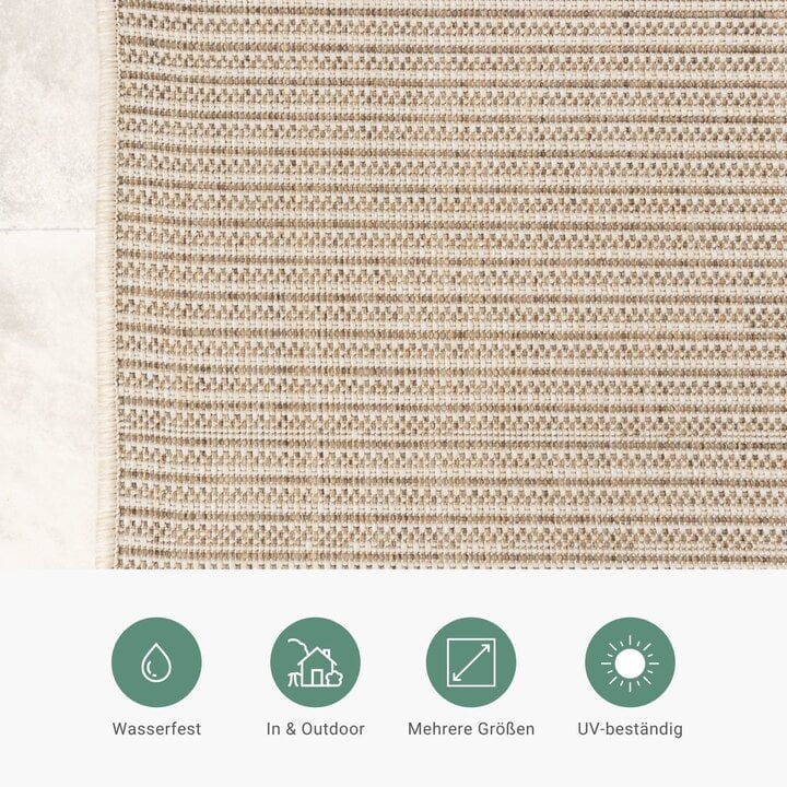In- & Outdoor Jute Teppich - Nomad Melange Creme - 5